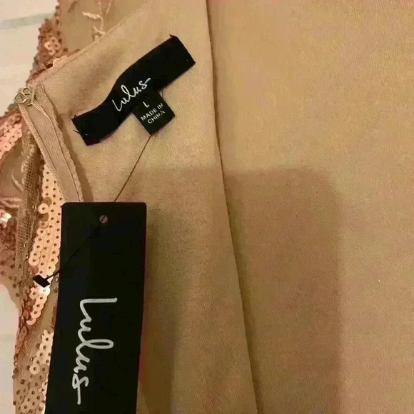 Lulu’s bronze and cream cap sleeve dress - Picture 7 of 7